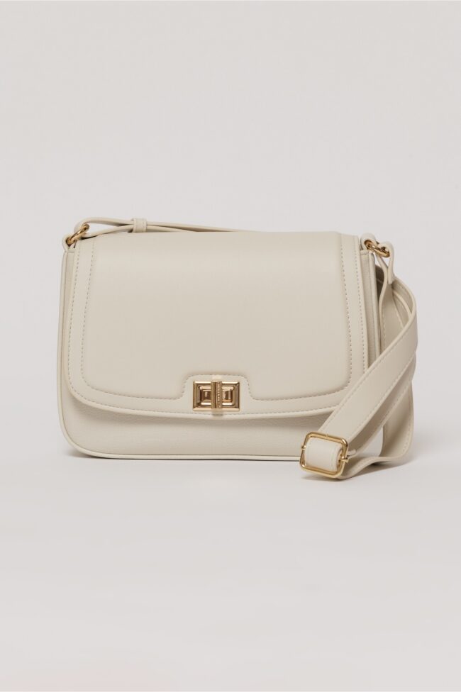 Geanta ivory casual cu inchidere metalica