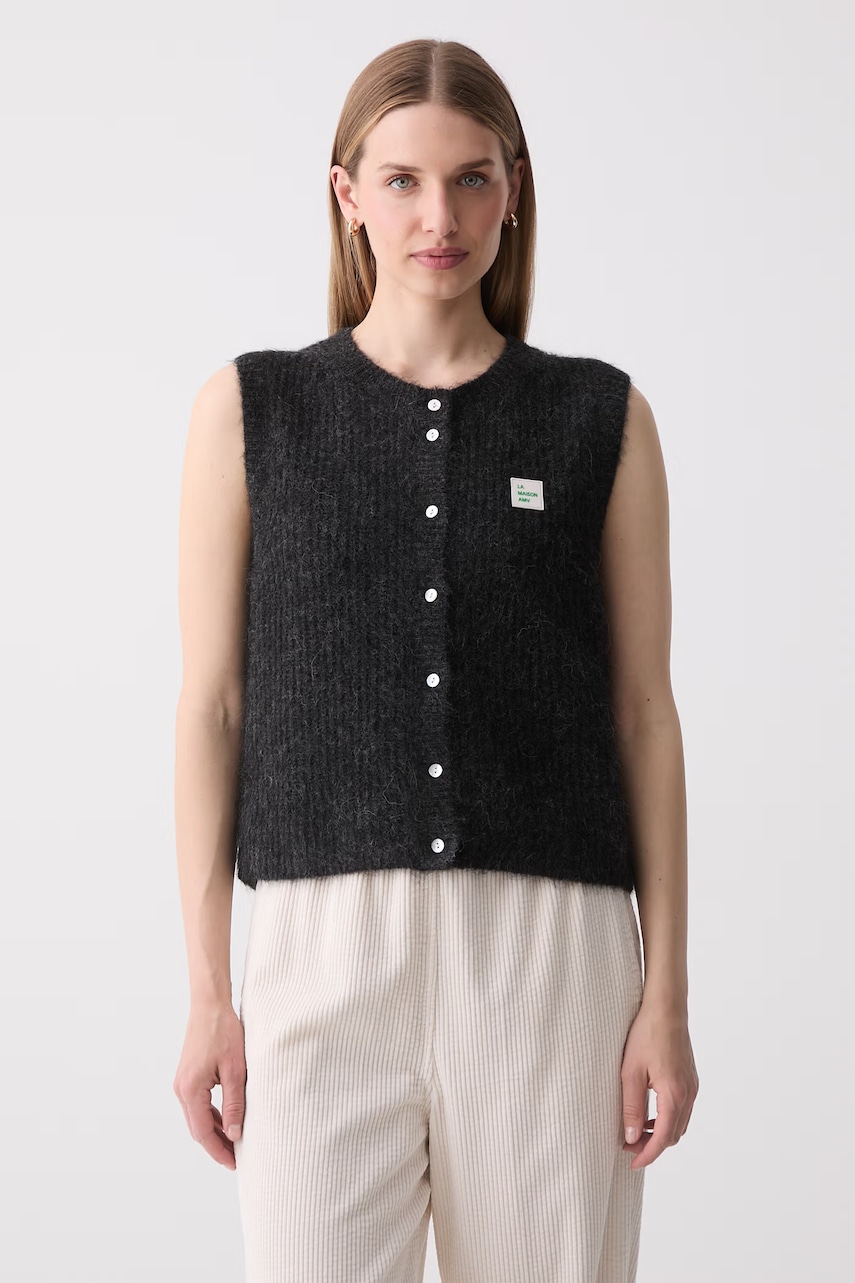 American Vintage vestă pentru femei cu amestec de lână