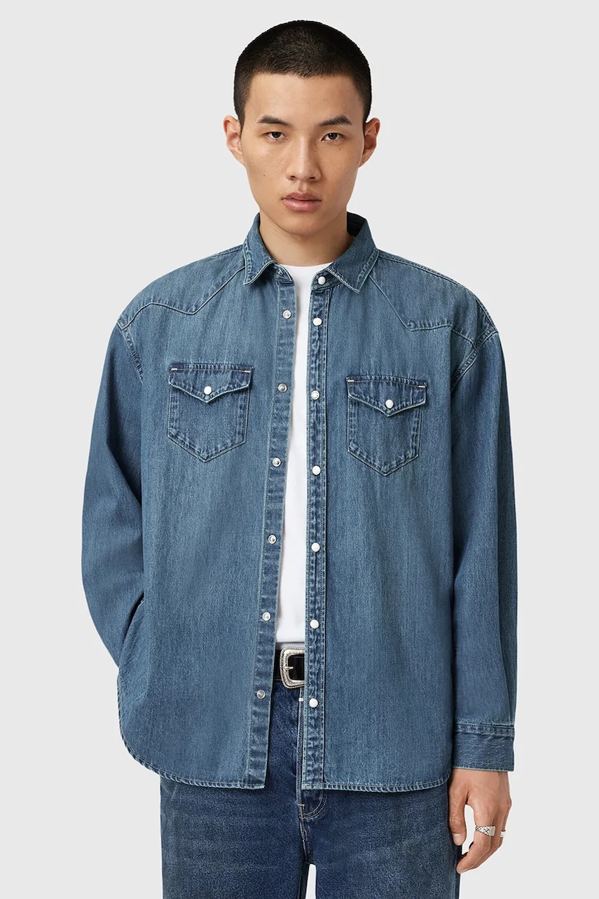 AllSaints cămașă jeans FENTON