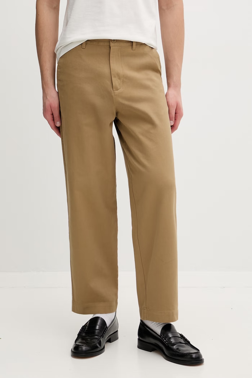 Fred Perry pantaloni de bumbac Straight Leg Twill Trouser