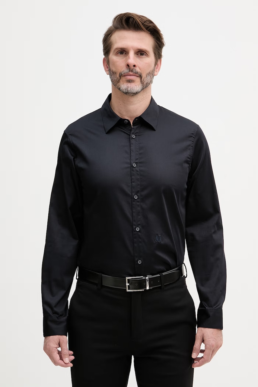Armani Exchange cămașă pentru bărbați din bumbac cu elastan