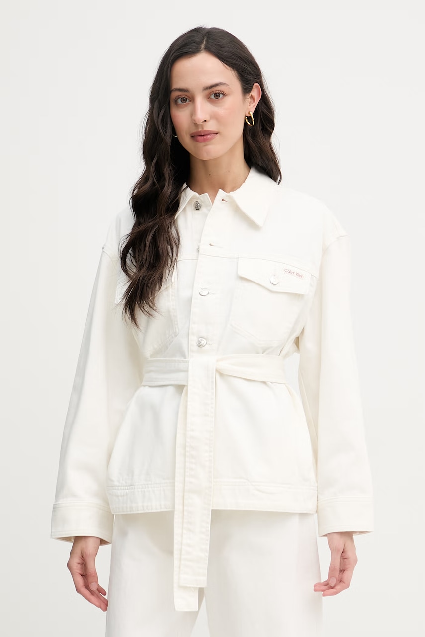 Calvin Klein Jeans geacă de blugi pentru femei. din bumbac
