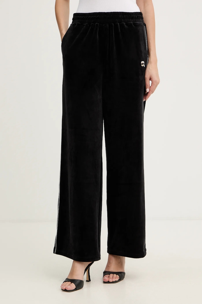 Karl Lagerfeld pantaloni de trening din velur IKON