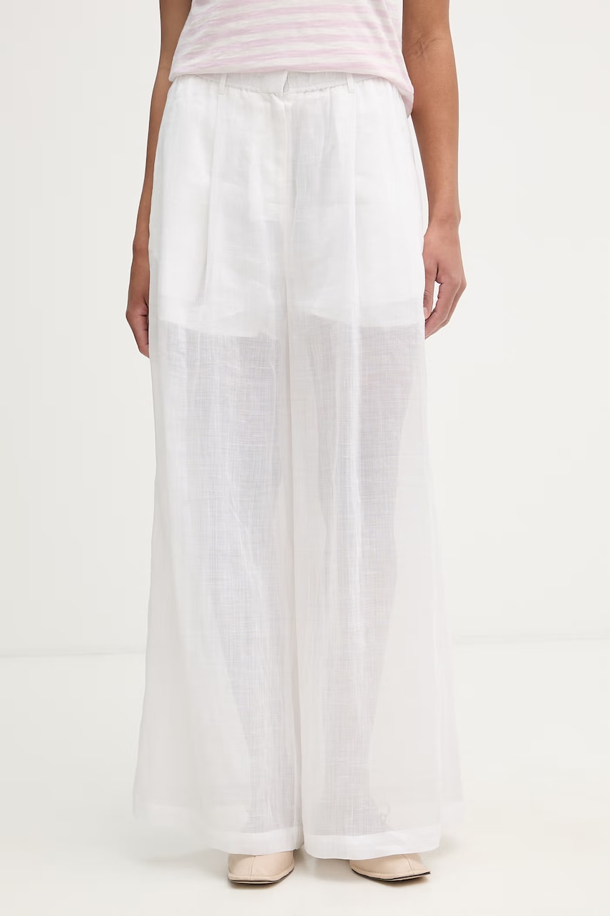 Isabelle Blanche pantaloni straight pentru femei, din in