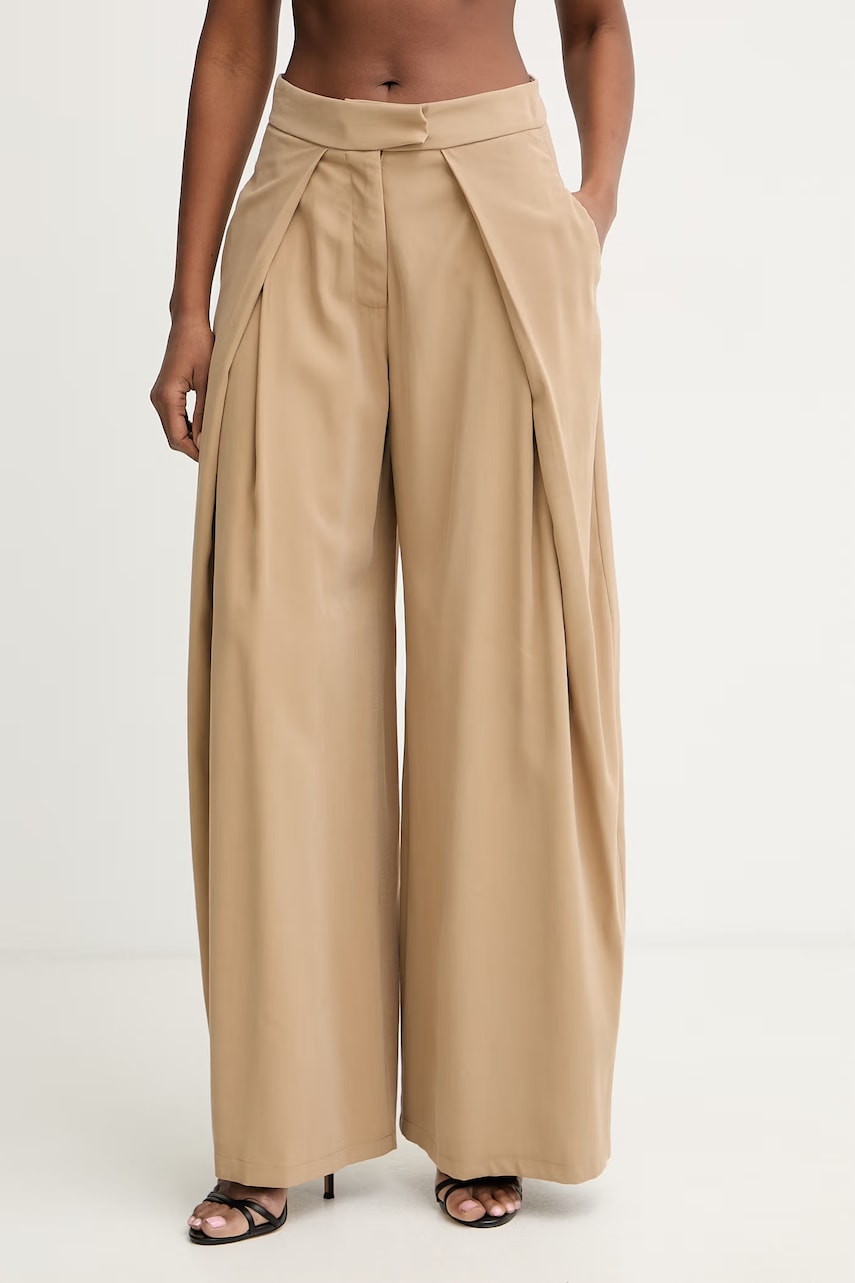 Haveone pantaloni wide leg pentru femei, din vâscoză