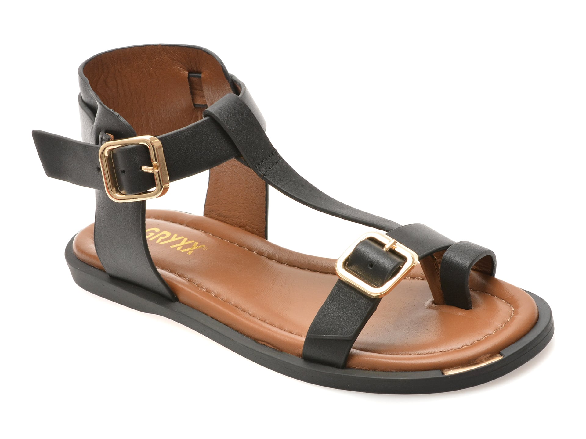 Sandale GRYXX negre, 527340, din piele naturala