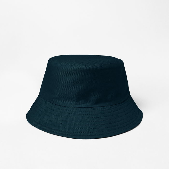 Palarie tip bucket unisex cu doua fete, bleumarin si negru, din bumbac